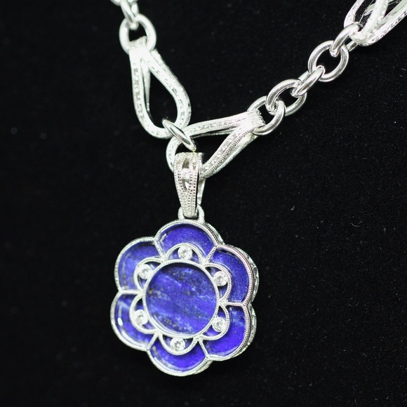 Tacori Jewelry - 925S Tacori White Topaz Blue Sapphire Necklace